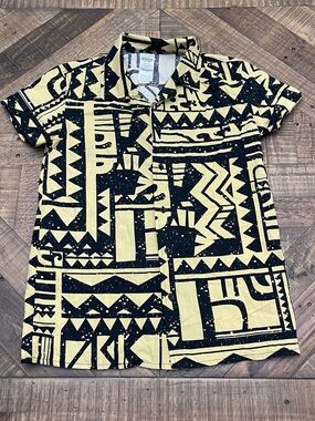 Stranger Things Women's El Aztec Shirt-Eleven button down  shirt size small